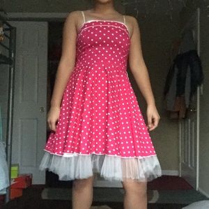 Pink polkadot dress